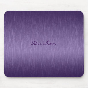 Deep Purple Metallic Design Brushed Aluminium Look Mouse Pad