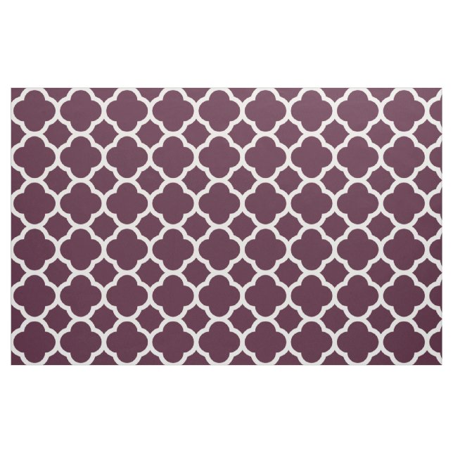 Deep Purple Moroccan lattice Quatrefoil Pattern Fabric (Fat Quarter)