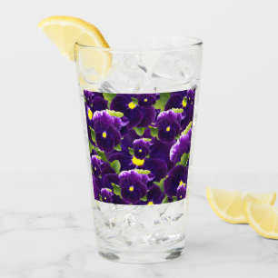 Deep Purple Pansy Clusters: Majestic Beauty Glass
