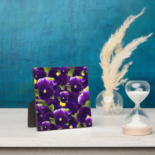 Deep Purple Pansy Clusters: Majestic Beauty Plaque