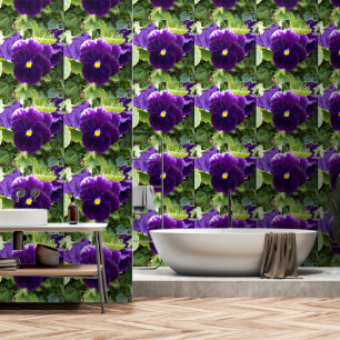 Deep Purple Pansy Clusters: Majestic Beauty Wallpaper