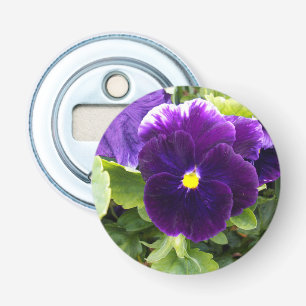 Deep Purple Pansy Growing On A Bush, Bottle Opener