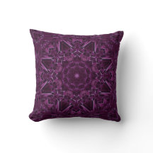 Deep Purple Plum Watercolor Mandala Throw Pillow