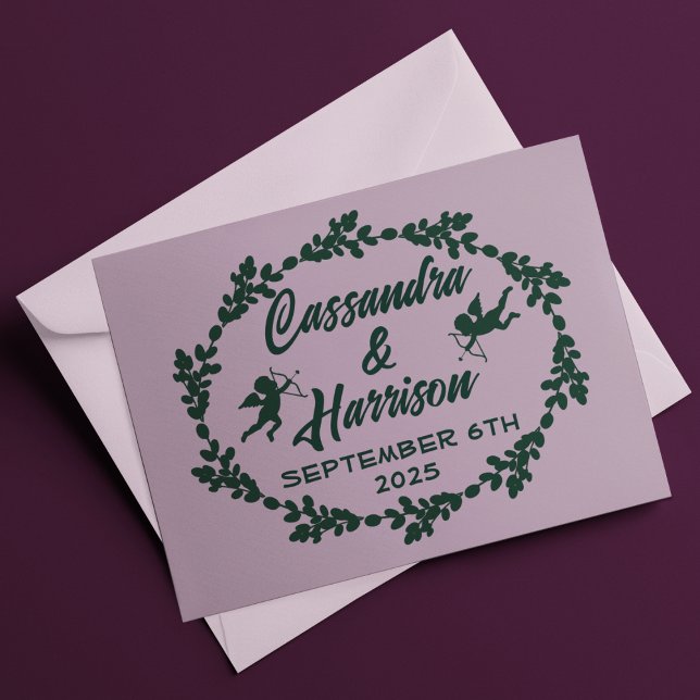 Deep Purple Rustic Wedding Thank You Card (Creator Uploaded)