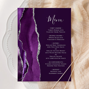 Deep Purple Silver Agate Wedding Menu