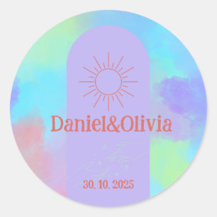 Deep Purple Soft Wedding Stuff Classic Round Sticker