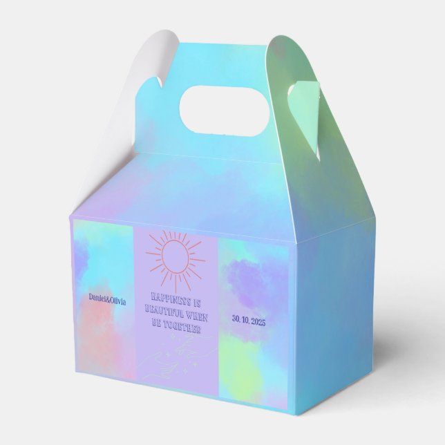 Deep Purple Soft Wedding Stuff  Favour Box (Front Side)