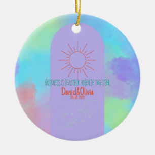 Deep Purple Soft Weeding Stuff  Ceramic Ornament