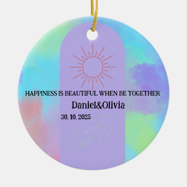 Deep Purple Soft Weeding Stuff  Ceramic Ornament (Front)