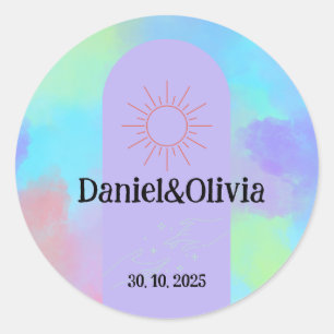 Deep Purple Soft Weeding Stuff Classic Round Sticker