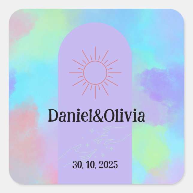 Deep Purple Soft Weeding Stuff Square Sticker (Front)