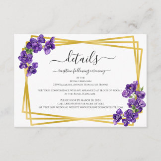 Deep Purple Violets Enclosure Card