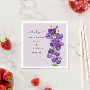 Deep Purple Violets Paper Napkin