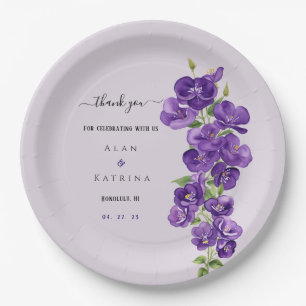 Deep Purple Violets Paper Plates