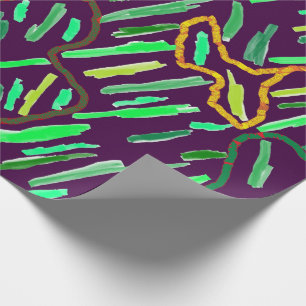 DEEP PURPLE WITH PASTEL PUFFS WRAPPING PAPER