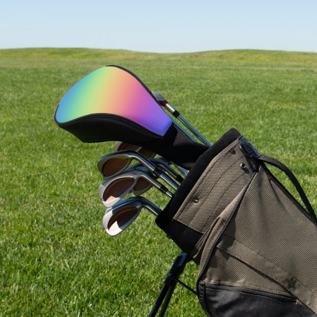 Deep Rainbow Gradient Golf Head Cover (In Situ)