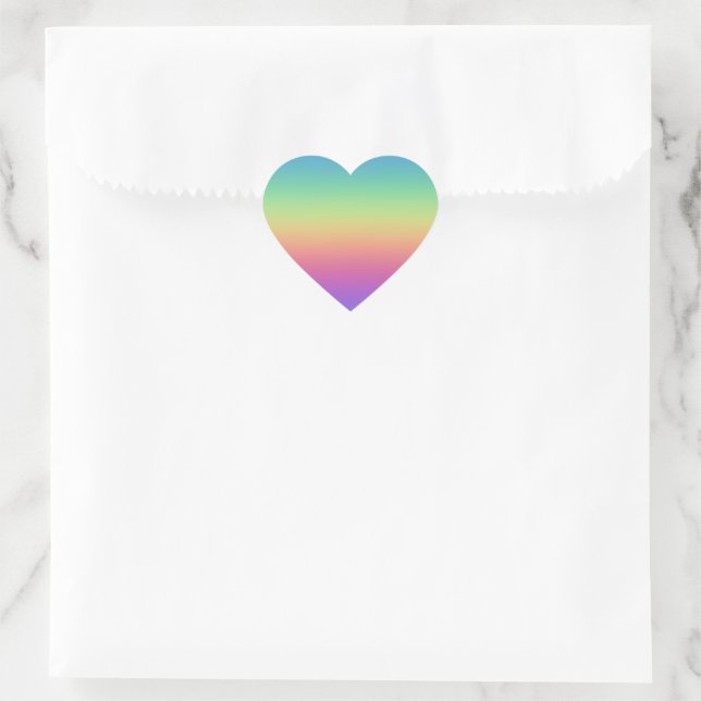 Deep Rainbow Gradient Heart Stickers (Bag)