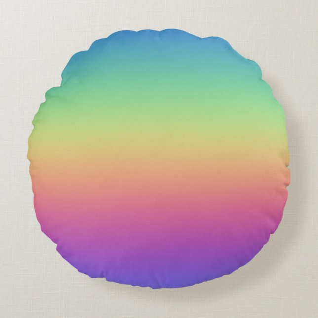 Deep Rainbow Gradient Round Cushion (Front)
