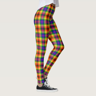 Deep Rainbow Tartan Plaid Inclusive Leggings
