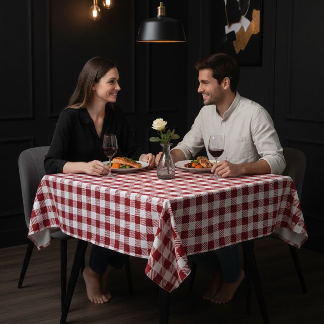 Deep Red and White Elegant Pattern Tablecloth (Deep Red and White Elegant Pattern Tablecloth)