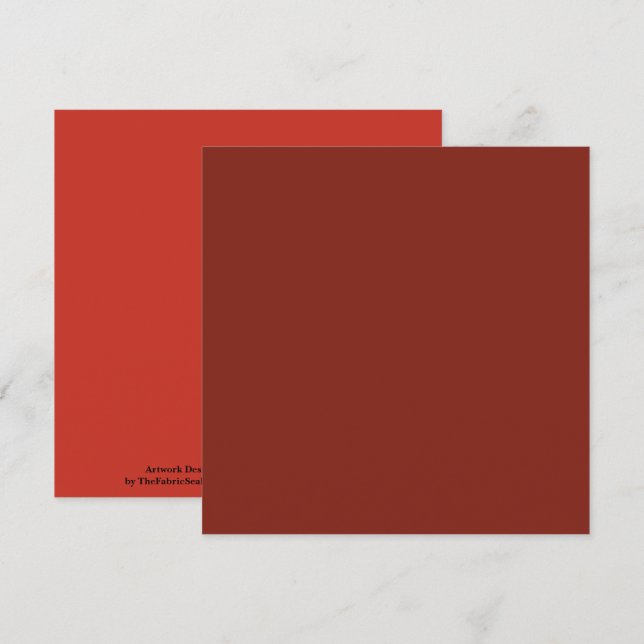 Deep Red Autumn Fall Season Solid Colour Card (Front/Back)