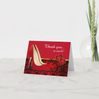 Deep Red, Black Damask and Red Pumps