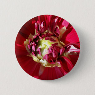 deep red bloom 6 cm round badge