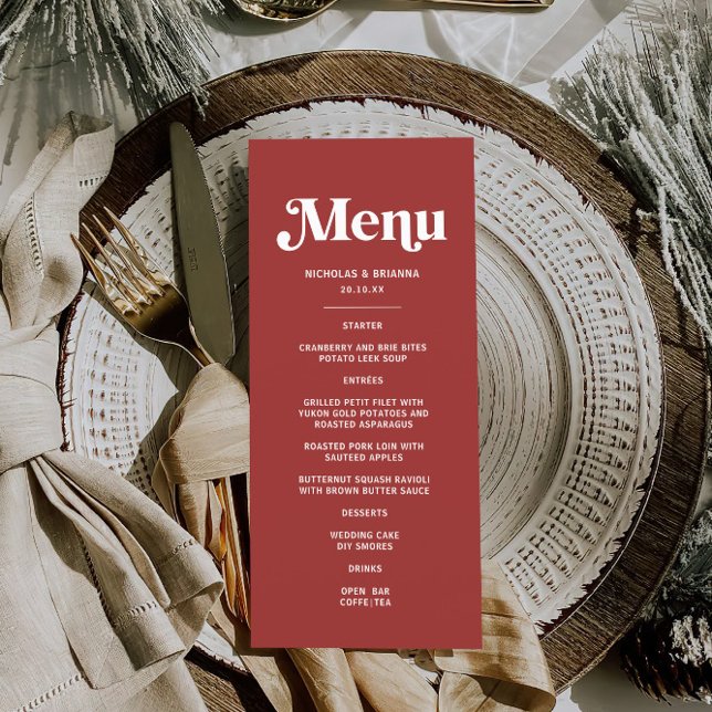 Deep Red Christmas Wedding Menu (Creator Uploaded)
