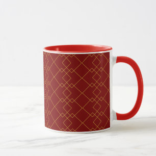Deep Red Combo Mug Featuring Gold Box Design