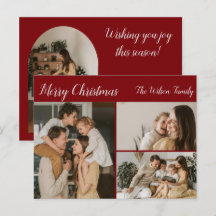 Deep Red Family Picture Holiday