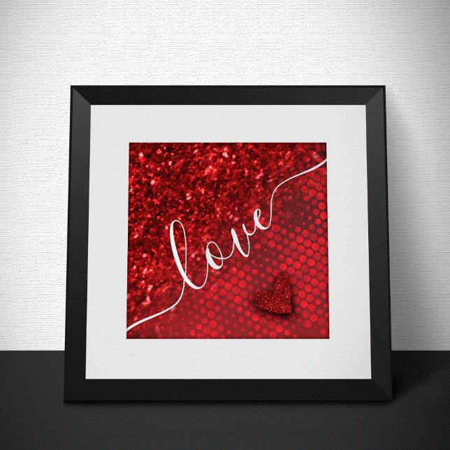 Deep Red Faux Glitter Lights Poster (Creator Uploaded)