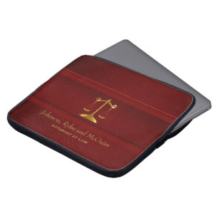 Deep Red Faux Leather - ⚖ Law Attorney Sleeve