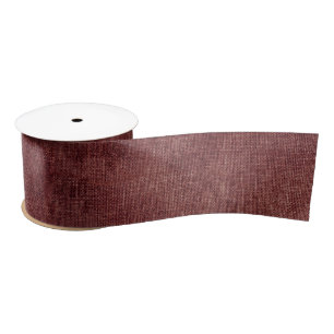 Deep Red Faux Linen Satin Ribbon