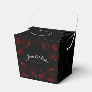 Deep Red Floral Elegant Gothic Wedding Favour Box