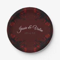 Deep Red Floral Elegant Gothic Wedding