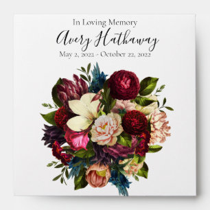 Deep Red Flower Memorial Seed Packet Envelope