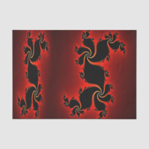Deep Red Fractal Dragon Art Design Tissue Paper