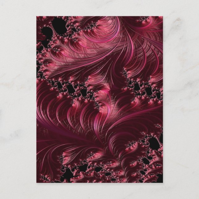 Deep Red Fractal Postcard (Front)