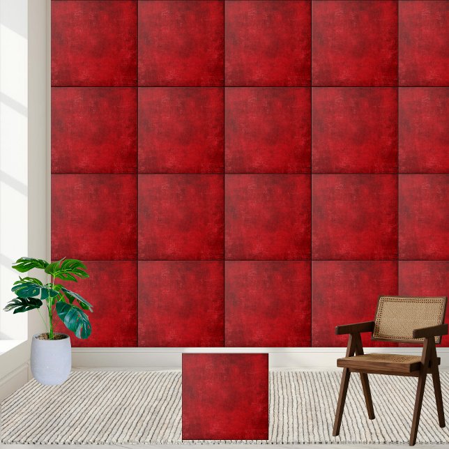 Deep Red Grunge Texture Ceramic Tile (Deep Red Grunge Texture Ceramic Tile)