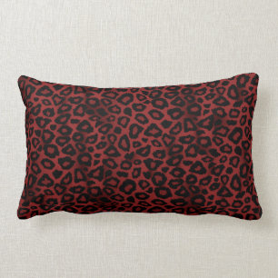 Deep Red Leopard Animal Designer Pattern Lumbar Cushion