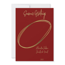Deep Red Minimal Season's Greetings Christmas