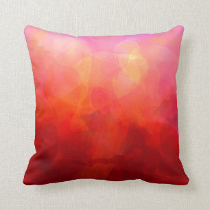 Deep Red Orange Yellow Watercolor Background Cushion