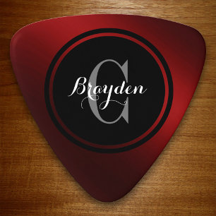 Deep Red Personalised Guitar Pick