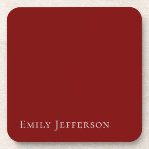 Deep Red Plain Elegant Professional Modern Coaster