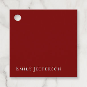 Deep Red Plain Elegant Professional Modern Favour Tags