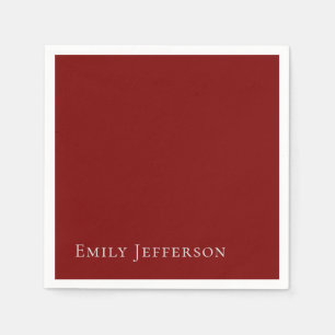 Deep Red Plain Elegant Professional Modern Napkin