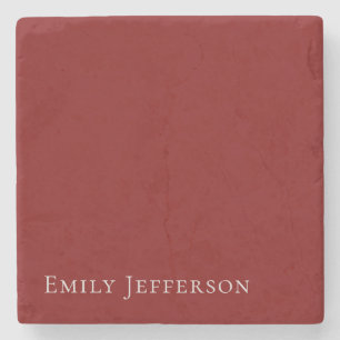 Deep Red Plain Elegant Professional Modern Stone Coaster