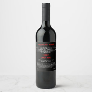 Deep red - provencale (set of 8) Black Red Modern Wine Label