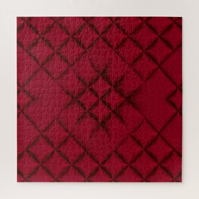 Deep Red Quilted Leather Pattern Jigsaw Puzzle (Vertical)