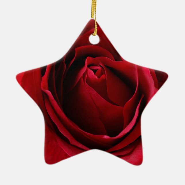 deep red rose ceramic ornament (Back)